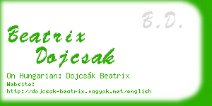 beatrix dojcsak business card
