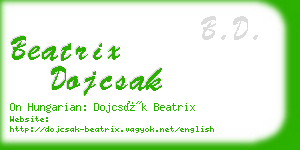 beatrix dojcsak business card